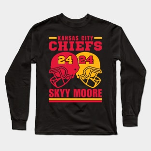 Kansas City Chiefs Moore 24 American Football Retro Long Sleeve T-Shirt
